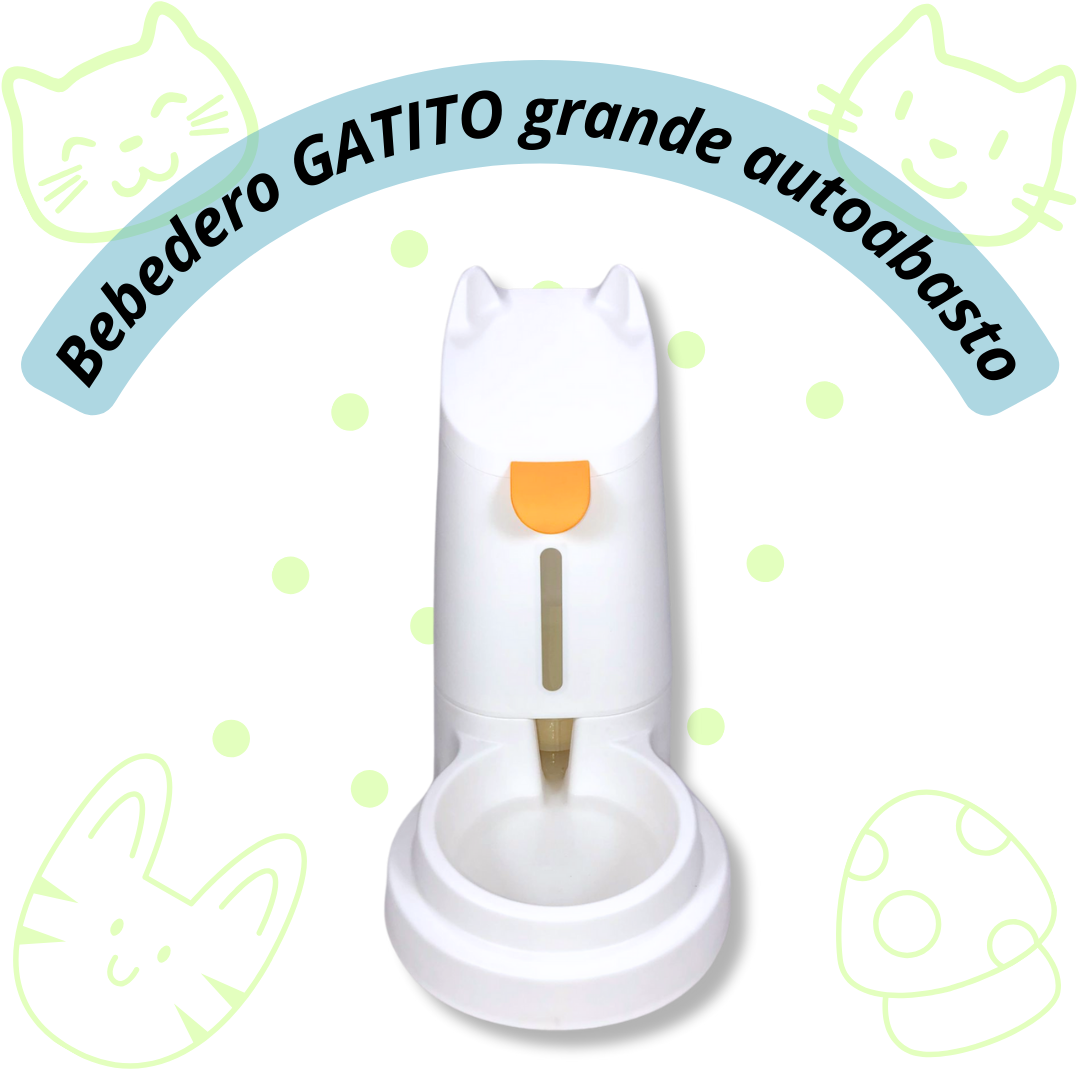 Bebedero GATITO con válvula de auto abasto automática, capacidad de 3.1 litros de agua, color AZUL, VERDE y BLANCO.